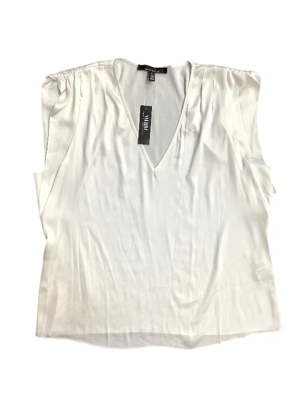 Women's Blouse with LaceBlouse Sleeveless By White House Black Market In White, Size: Xl