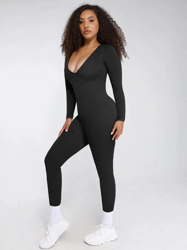 full-torso shaper for dresses and jumpsuitsDeep V Whole Body Jumpsuit Tummy Control Shaping Bodysuit