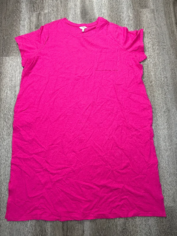 Women's Collarless DressesDress Casual Midi By Terra & Sky In Pink, Size: 4x