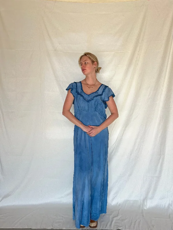 women's pajamas with a timeless appealHand Dyed Deep Ocean Blue Slip Dress