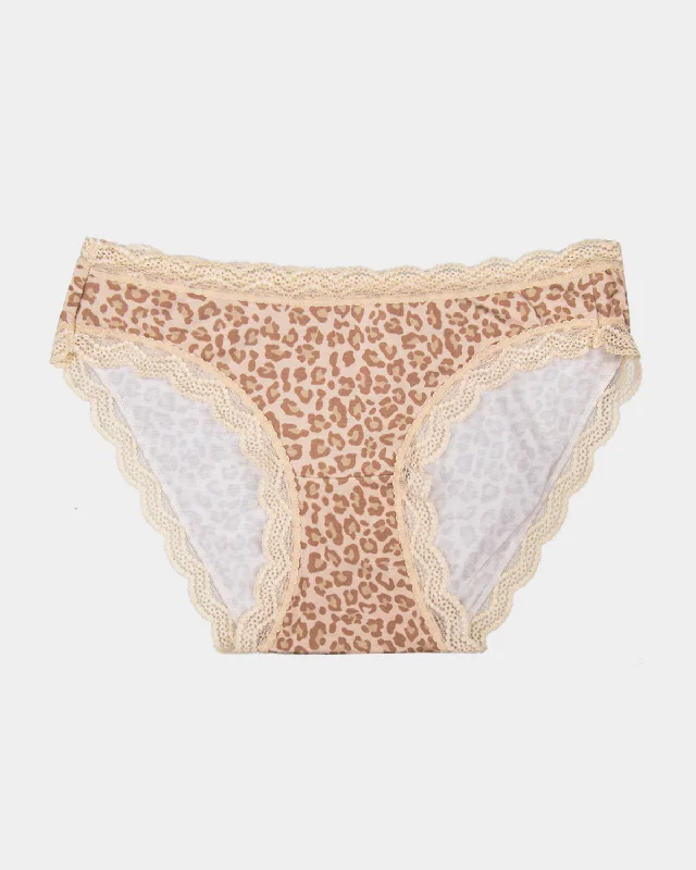 plus-size lace panties with tummy controlThe Original Brief - Neutral Leopard Sand