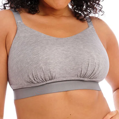 wireless bra with ruched sides for slimmingElomi Downtime Non Wired Bralette - Black or Grey Marl