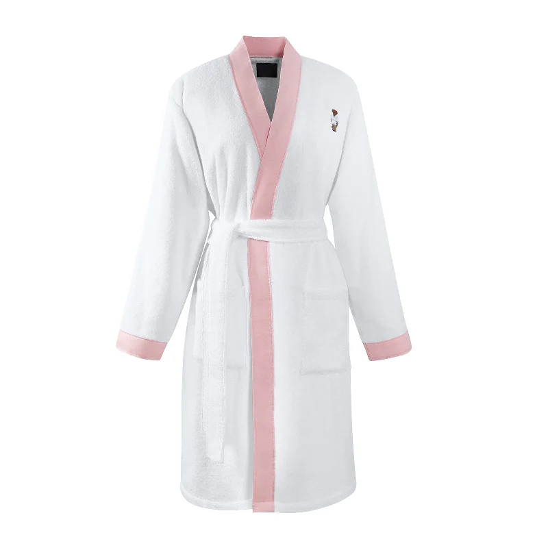 women's pajamas with a relaxed, casual vibeRALPH LAUREN Bademantel Doleman, White Pink