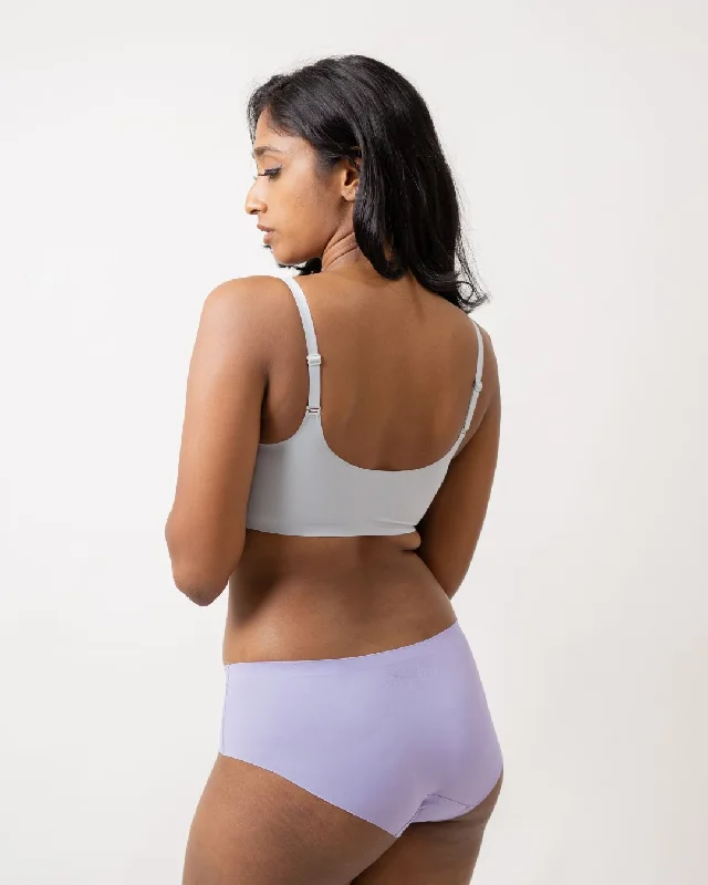 eco-friendly organic cotton underwear for womenLavender - Raw cut Seamless Full Brief