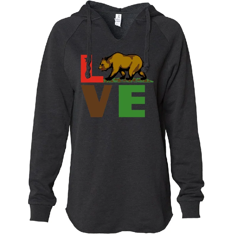 Women's Hooded Sweatshirts with Cotton LiningCalifornia Republic Love Bear Women's Soft Hooded Pullover