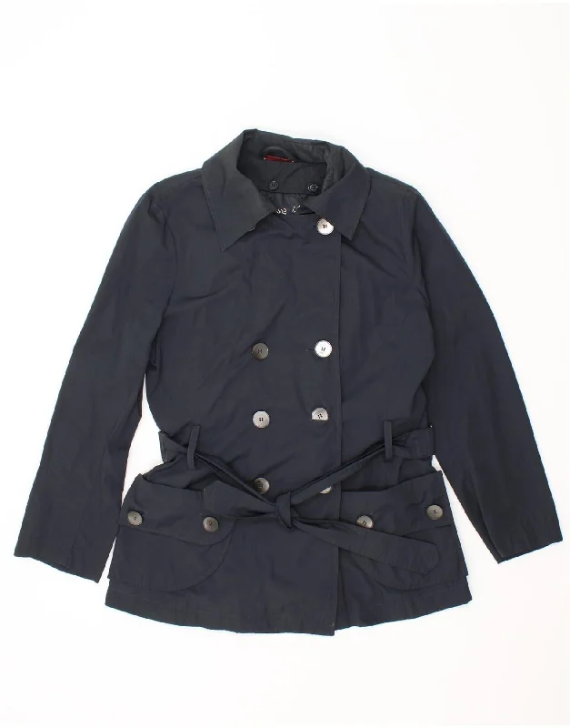 Women's Coats with Fur Trimmed SleevesMAX & CO. Womens Trench Coat UK 10 Small Navy Blue Polyamide