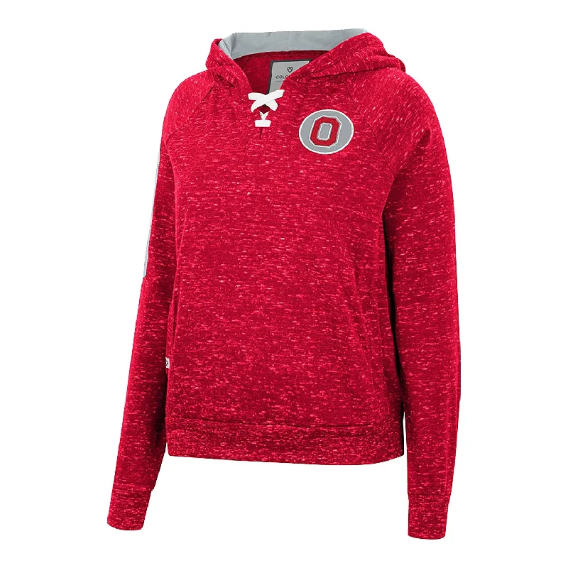 Women's Hooded Sweatshirts with Linen LiningLadies Ohio State Buckeyes Devel Speckle Hooded Scarlet  Sweatshirt