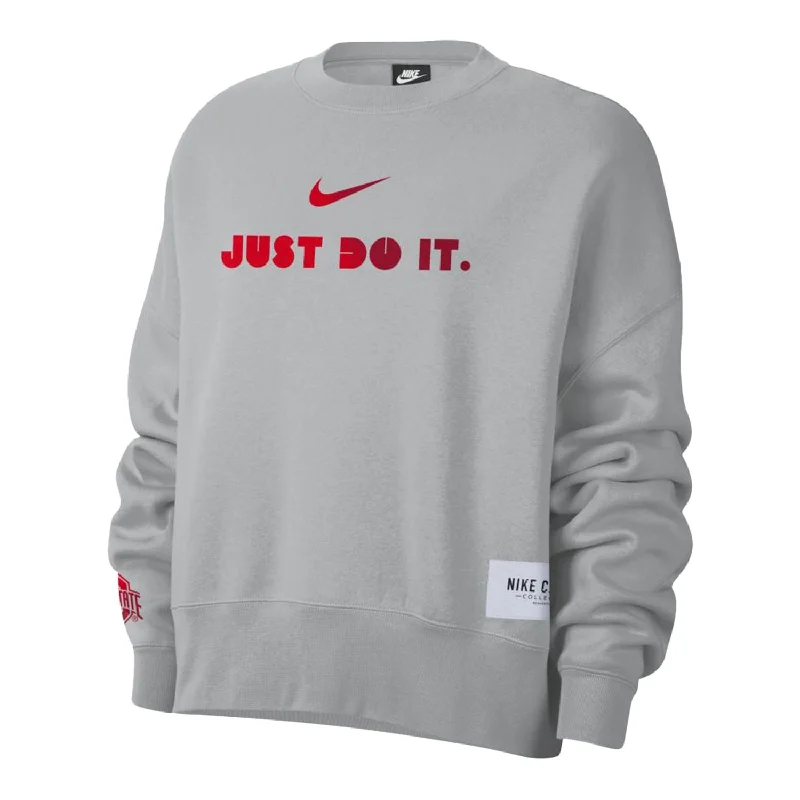 Women's Hooded Sweatshirts with Flannel LiningLadies Ohio State Buckeyes Nike Just Do It Crew