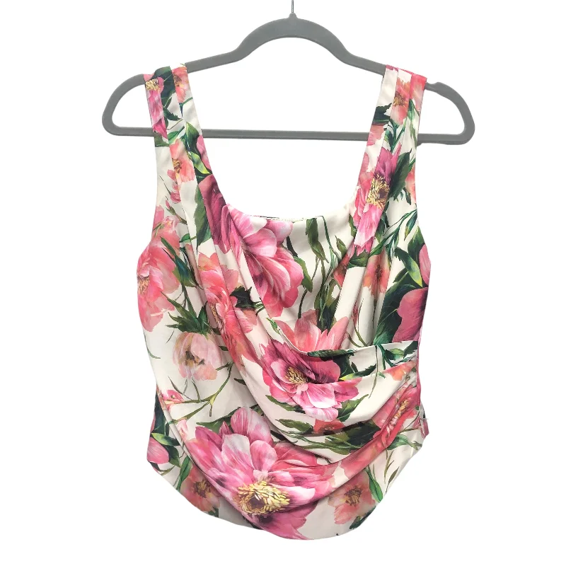 Women's Blouse with SleevelessBlouse Sleeveless By Express In Floral Print, Size:S