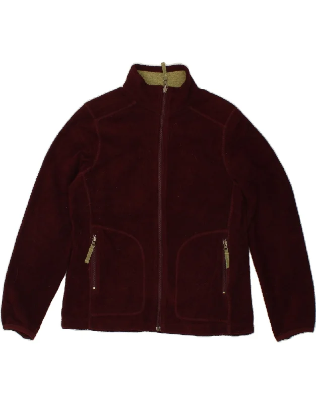 Women's Button-Up CoatsEDDIE BAUER Womens Fleece Jacket UK 16 Large Burgundy Polyester