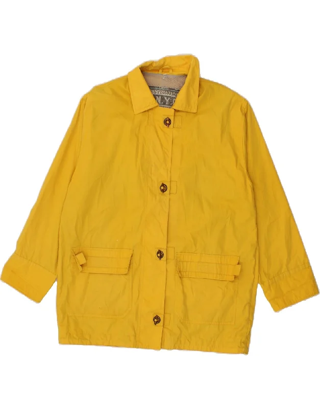 Women's Button-Up CoatsVINTAGE Womens Oversized Hooded Raincoat IT 50 XL Yellow