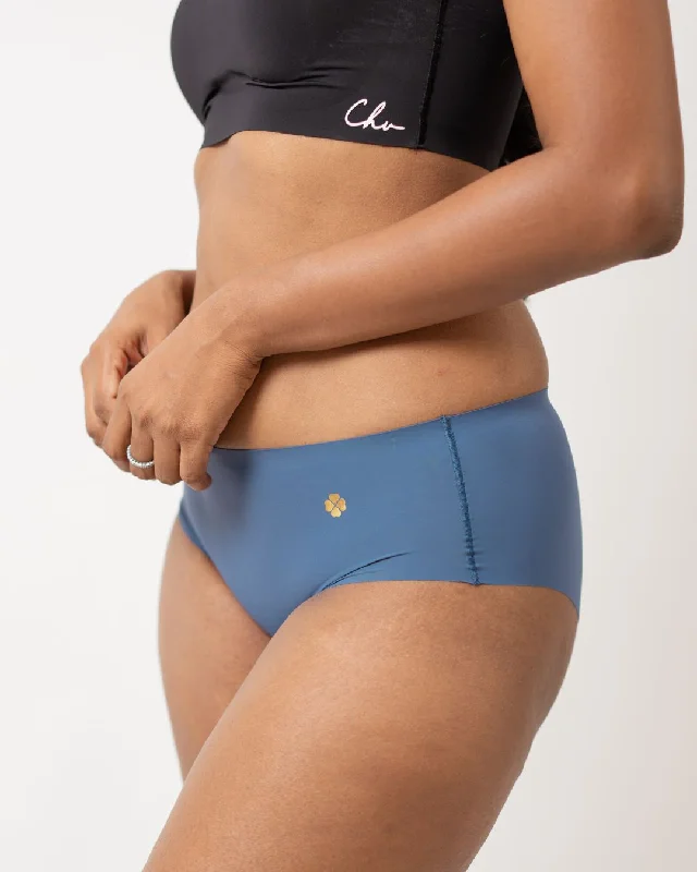 seamless lace panties for a smooth look under clothesCerulean Blue - Raw cut Seamless Full Brief