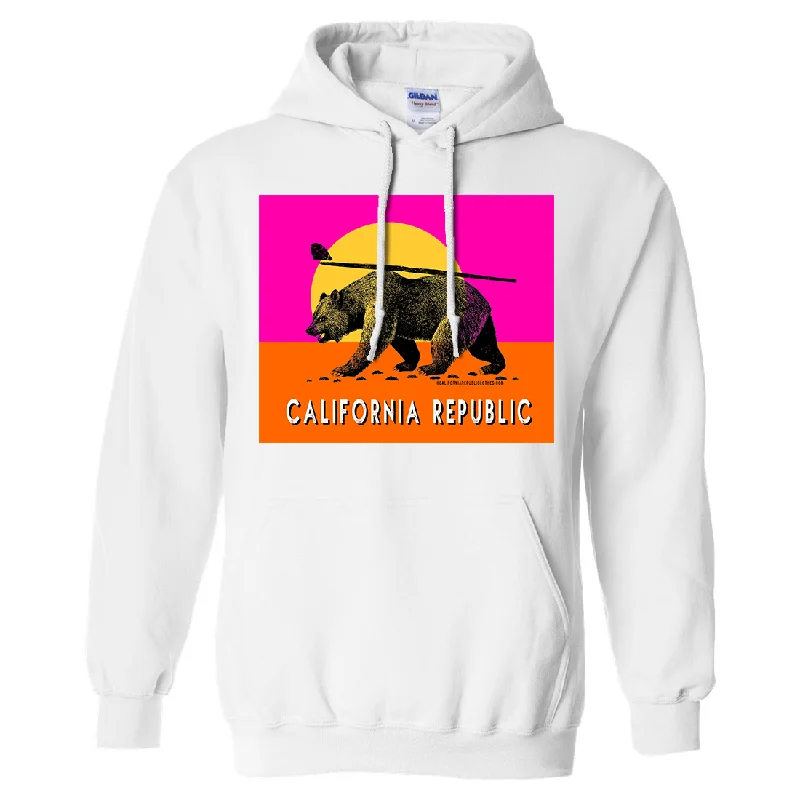 Women's Hooded Sweatshirts with Knit LiningCalifornia Summer Surf Bear Sweatshirt Hoodie