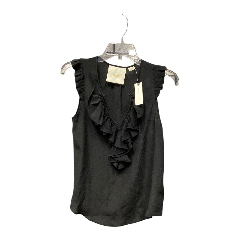 Women's Ruffled BlouseBlouse Sleeveless By Maeve In Black, Size: 0