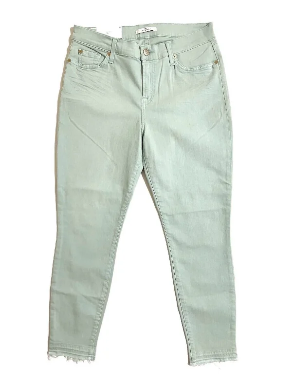 Women's Jodhpurs with Boat CollarWomen's Ankle Released Hem Slim Illusion Jean In Green