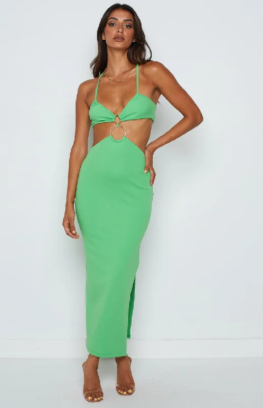 Women's Mandarin Collar DressesEarthling Green Maxi Halter Dress