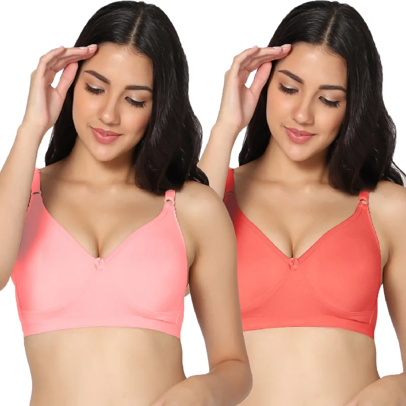 plus-size backless bra with clear strapsFull Coverage Non-Padded Bra (Pack of 2)