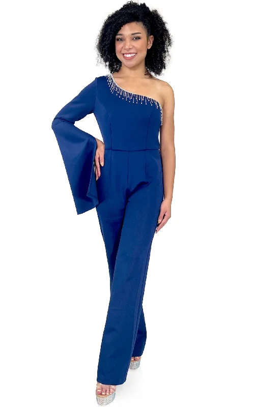 Women's Jumpsuits with Shirt CollarMarc Defang 8267 Jumpsuit