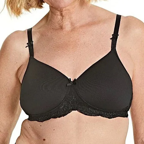 convertible bra with silicone strips for supportRoyce Georgia Wire-Free Moulded T-Shirt Bra - Black