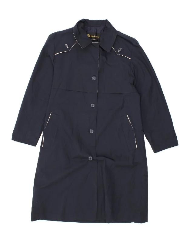 Women's Hooded CoatsVINTAGE Womens Trench Coat UK 10 Small Navy Blue