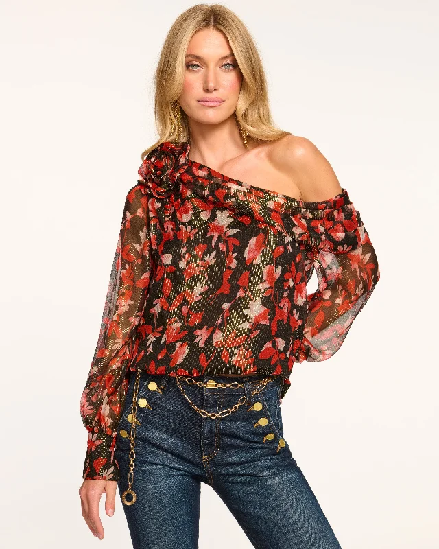 Women's Blouse with Square CollarMaylien Off-The-Shoulder Blouse