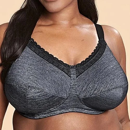 padded plunge sports braRoyce Luna Wire-Free Comfort Bra - Grey