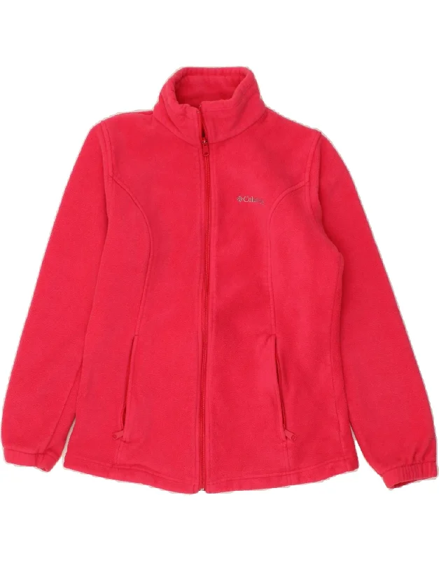 Women's Coats with Fur Trimmed ButtonsCOLUMBIA Womens Fleece Jacket UK 16 Large Pink Polyester