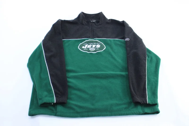 Women's Long CoatsReebok Embroidered Logo New York Jets Fleece Pullover