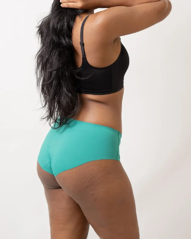 plus-size seamless panties with a full-coverage design and tummy controlEmerald - Raw cut Seamless Full Brief