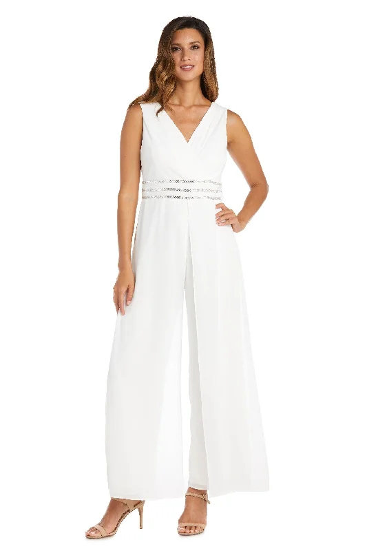 Women's Jumpsuits with Capri LengthR&M Richards 9365P Long Formal Petite Jumpsuit