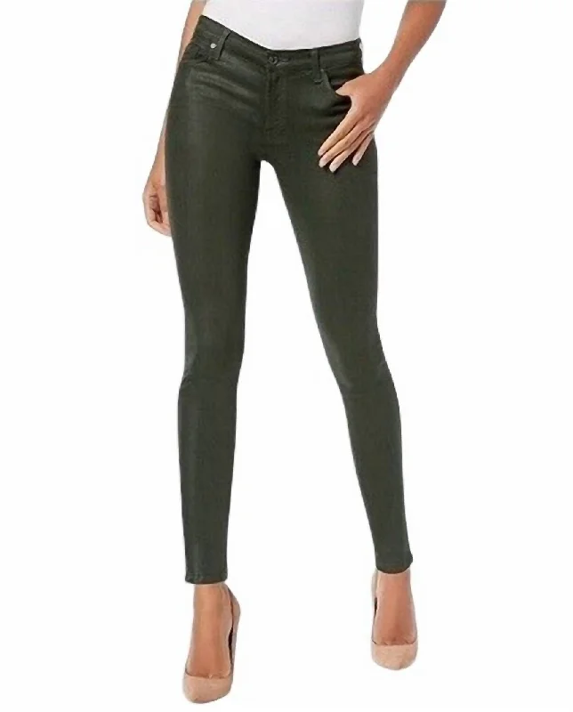 Women's Jodhpurs with Mid WaistThe Skinny Ankle Coated Shiny Mid Rise Jean In Green