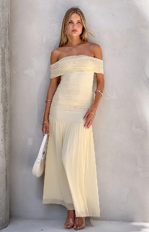 Women's Keyhole-Neck DressesJoesy Cream Off The Shoulder Maxi Dress