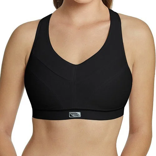 wireless lace bra with adjustable straps for versatilityRoyce Impact Free Adjustable Wire Free Sports Bra - Black