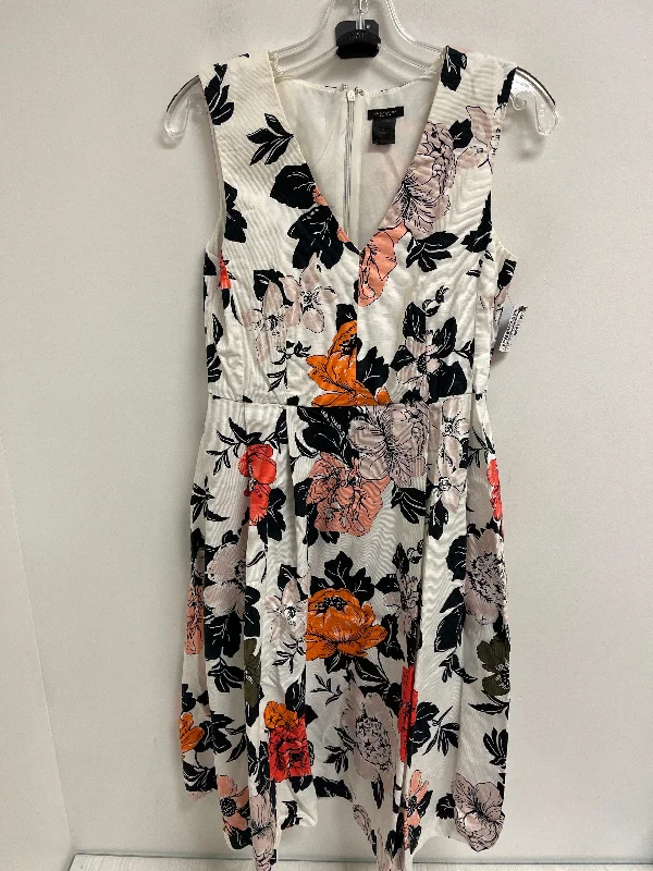 Women's Keyhole-Neck DressesDress Casual Midi By Ann Taylor In Floral Print, Size: S