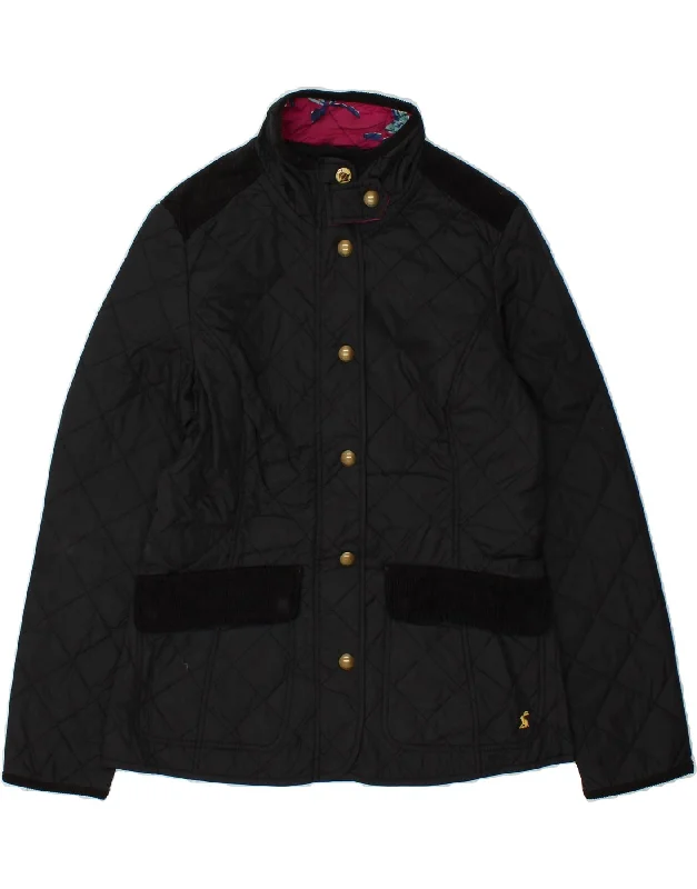 Women's Button-Up CoatsJOULES Womens Quilted Jacket UK 12 Medium  Black Polyamide