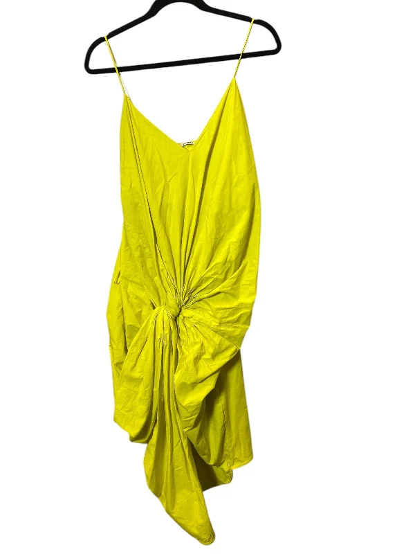 Women's Boat-Neck DressesDress Casual Midi By Zara In Chartreuse, Size: L