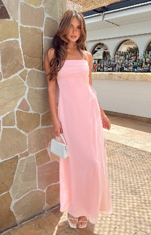 Women's Boat-Neck DressesFlossie Pink Maxi Sleeveless Dress