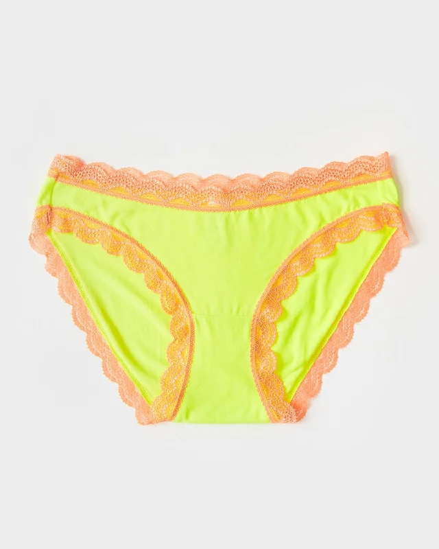 plus-size lace panties with a high-waisted design, full coverage, and tummy control for all-day wearThe Original Brief - Lemon Sherbet