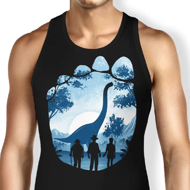 Women's Blouse with BeadsBrachiosaurus Footprint - Tank Top