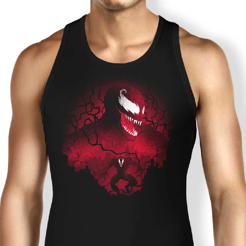 Women's Blouse with Shirt CollarRed Symbiote - Tank Top