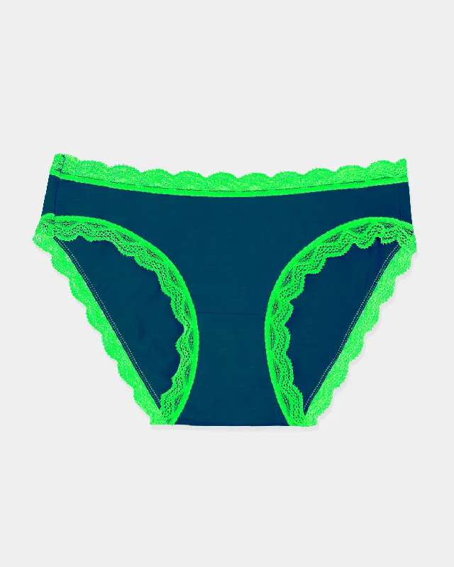 high-compression workout underwear for womenThe Original Brief - Midnight Neon Green