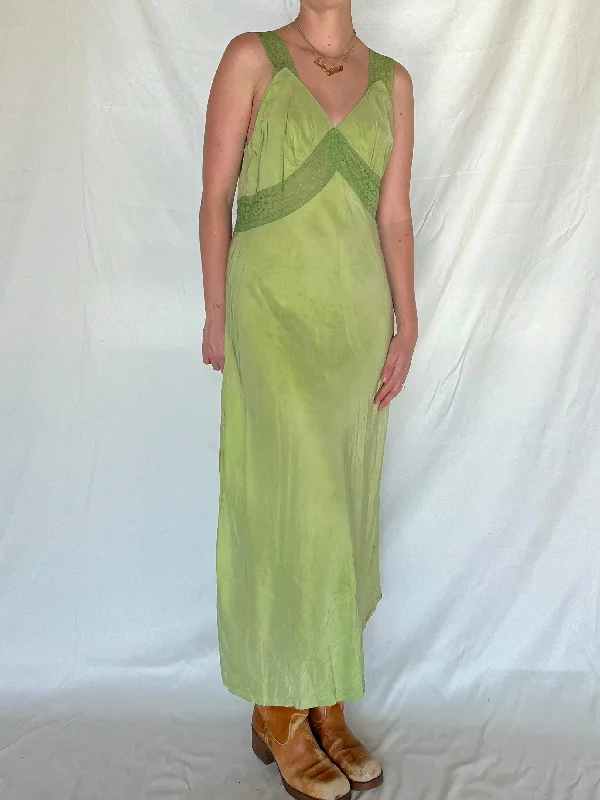 women's pajamas with a perfect blend of style and comfortHand Dyed Green Slip Dress