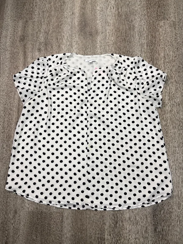 Women's Blouse with BeltBlouse Sleeveless By 41 Hawthorn In Polkadot Pattern, Size: 2x