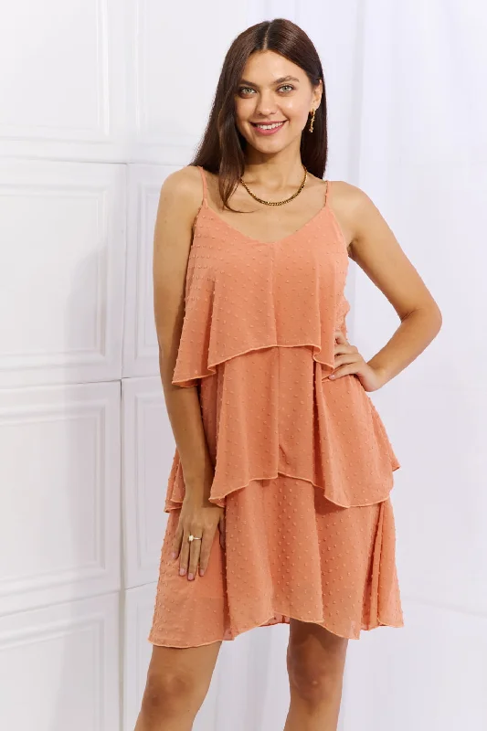 Women's Halter DressesCulture Code By The River Full Size Cascade Ruffle Style Cami Dress in Sherbet