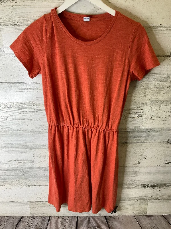 Women's Notched Collar DressesOrange Dress Casual Short Old Navy, Size S