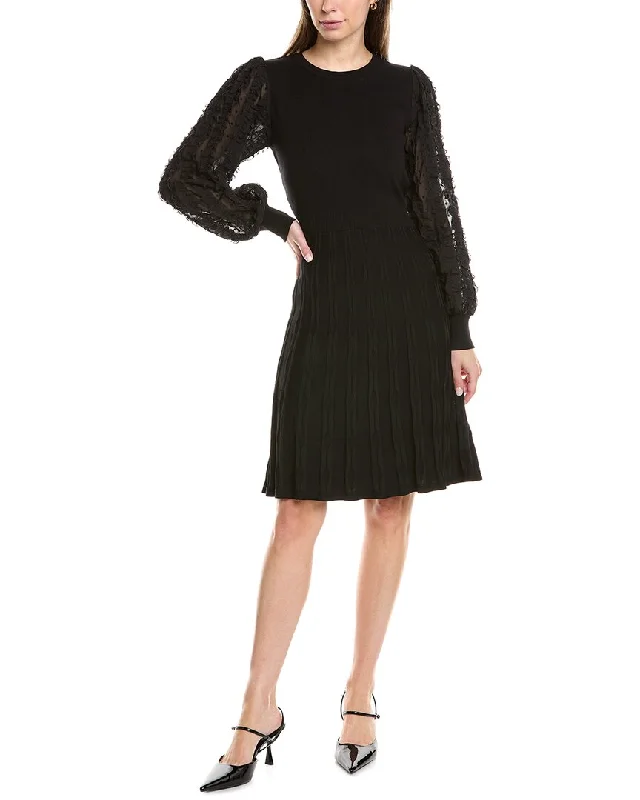 Women's Square Collar SweatersNanette Nanette Lepore Chiffon Sleeve Sweaterdress