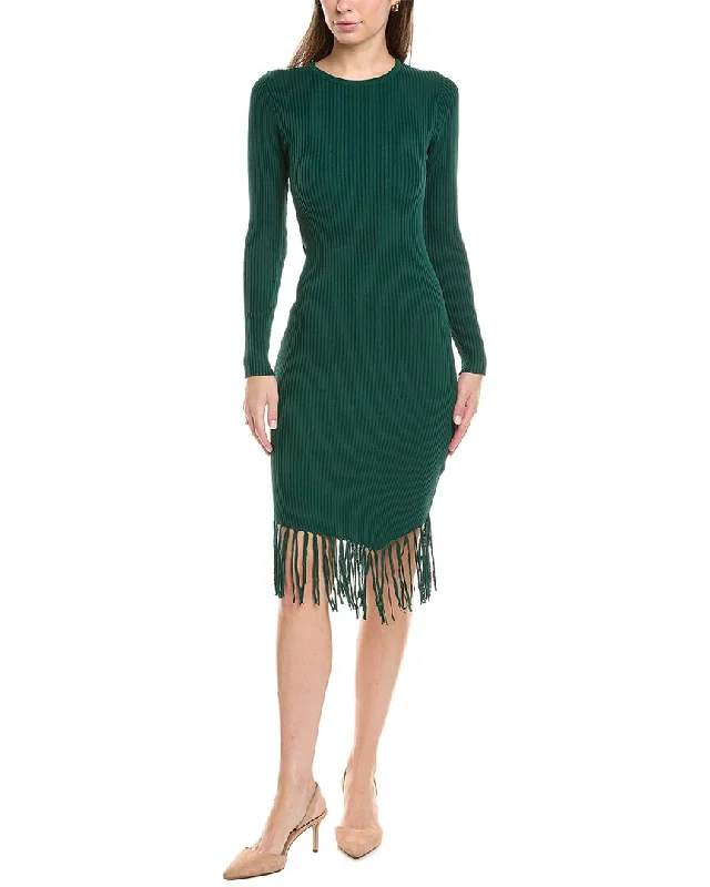 Women's Keyhole Collar SweatersNanette Nanette Lepore Fringe Sweaterdress