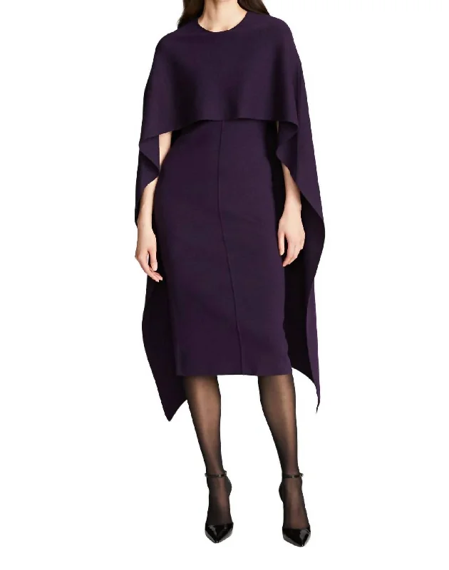 Women's Shirt Collar SweatersAmal Sweater Dress In Aubergine