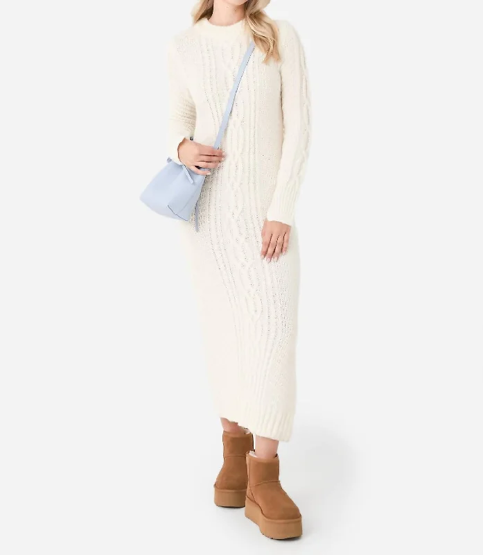 Women's Georgian Wool SweatersLora Sweater Dress In Ivory