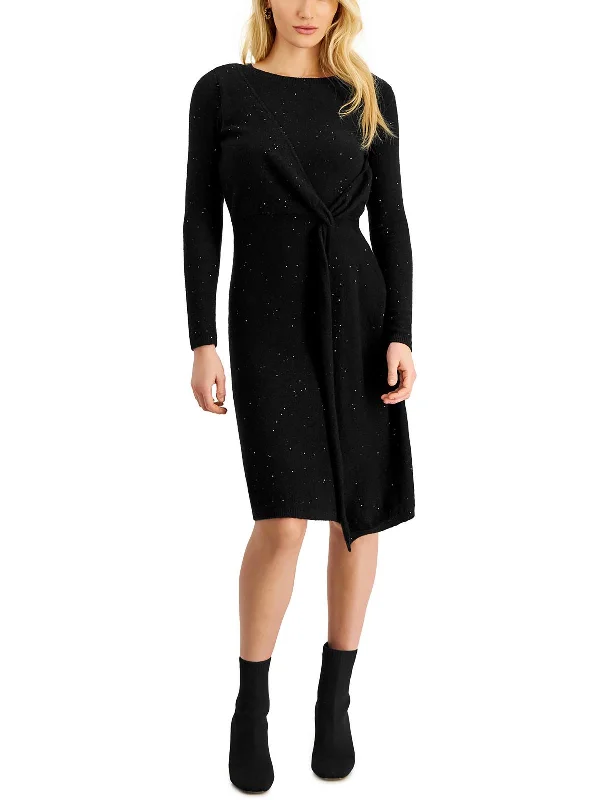 Women's Zip-Up SweatersWomens Glitter Knit Sweaterdress